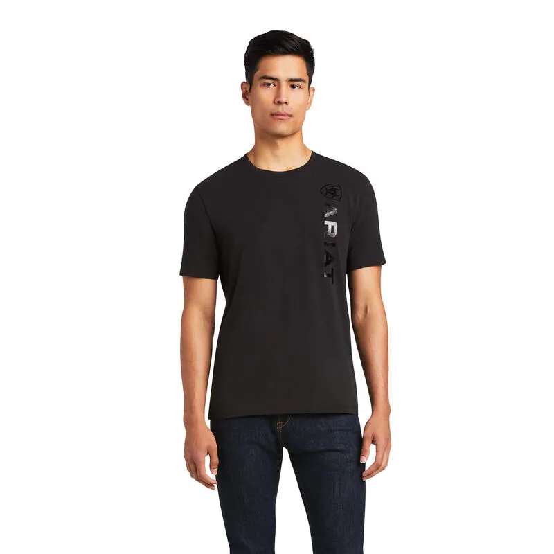 Ariat Mens Vertical Logo Short Sleeve T-shirt Black